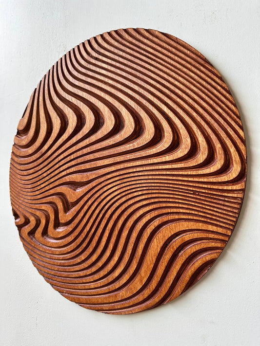 CARVED Geometric Circle Wood Art, Wood Wall Art, Wall Decor, Rustic Wood Wall Art, Wood Wall Hanging, Housewarming Gift, Handmade