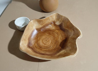 compare product Natural Edge Acacia Wooden Bowl Organic Serving Bowl